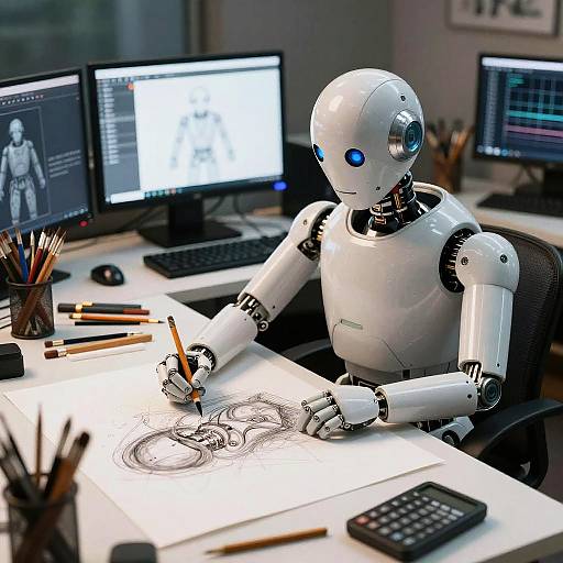 Creative Android Blending Traditional and Digital Art