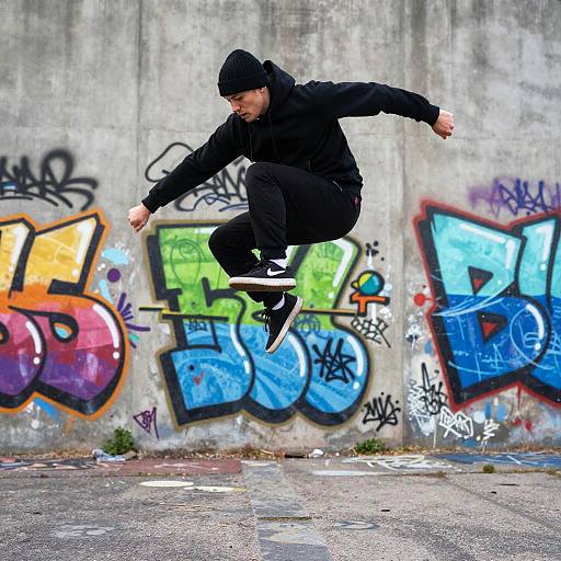 Dynamic Urban Athletic Jumping Figure