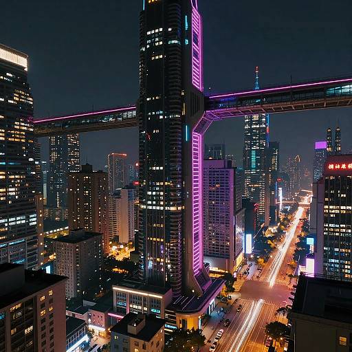 Futuristic Cyberpunk Cityscape Outpainting