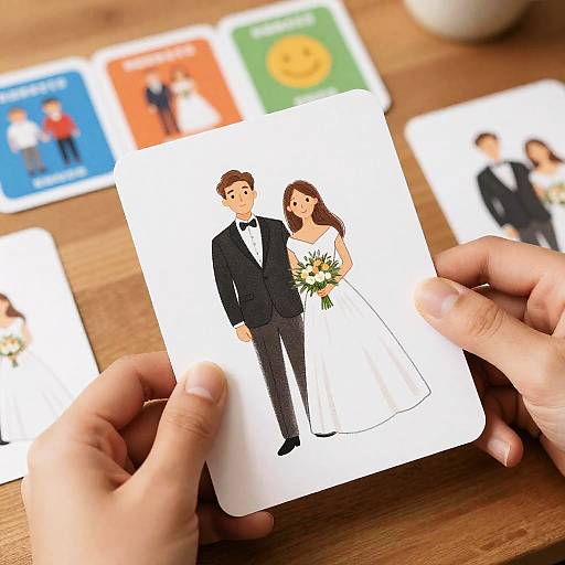 Realistic Newlyweds Cinematic Illustration