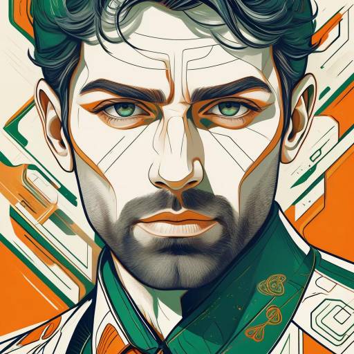 Stylized Upper-Body Portrait in Limited Colors
