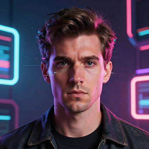 Hyper-Realistic Cyberpunk Ben Shapiro Portrait