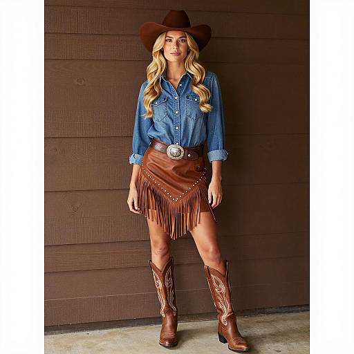 Photorealistic Cowgirl Costume Portrait