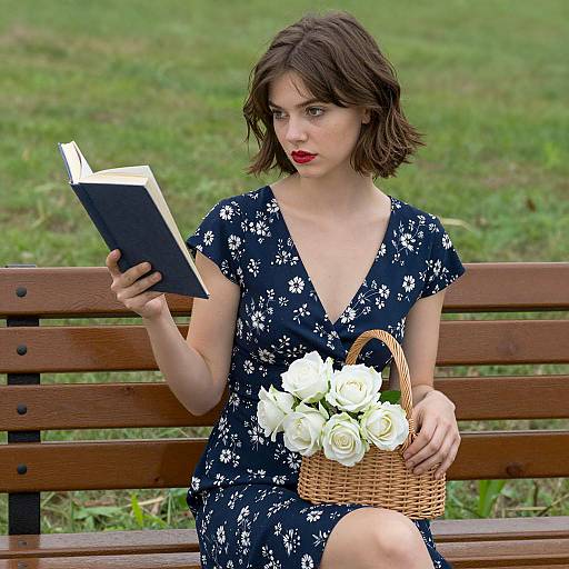 Charming Young Woman in Floral Dress