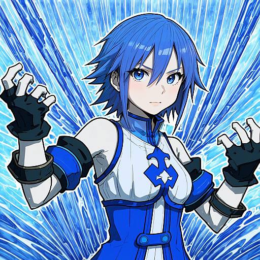 Illustration of Aqua (kingdom hearts), kingdom hearts in the style of Kankan33333