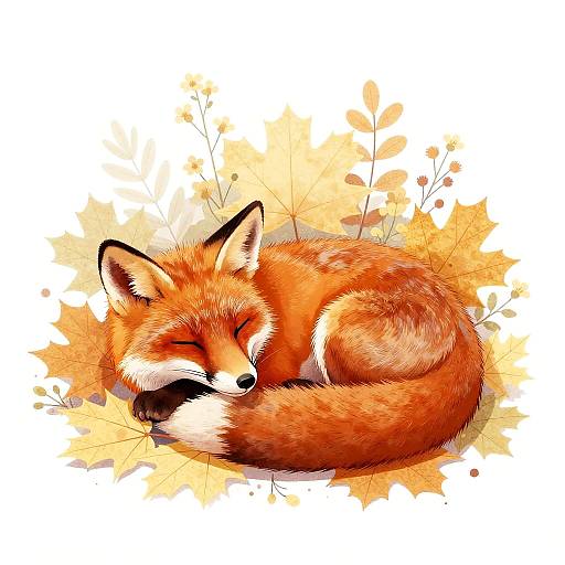 Charming Red Fox Among Maple Leaves