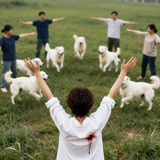Dynamic Scene of People and Dogs