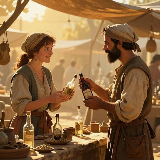 Vintage Marketplace Bartering Bottled Memories