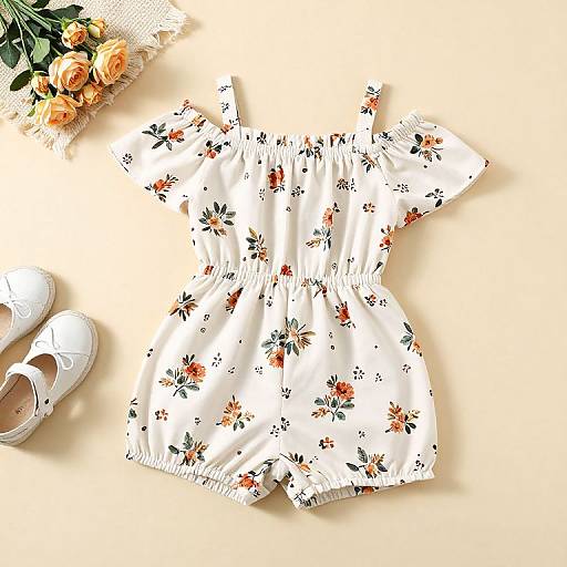 Floral Off-Shoulder Toddler Romper