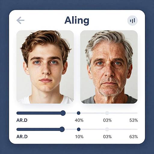 Photo Aging App Interface with Comparison