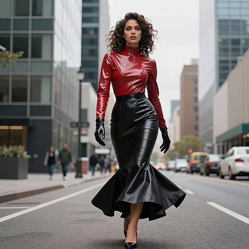 Chic Fetish Fashion in Urban Setting