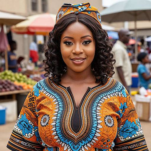 Elegant African Woman in Senegalese Attire