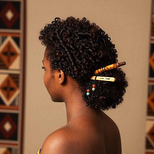 Elegant Ethiopian Curly Hair Updo