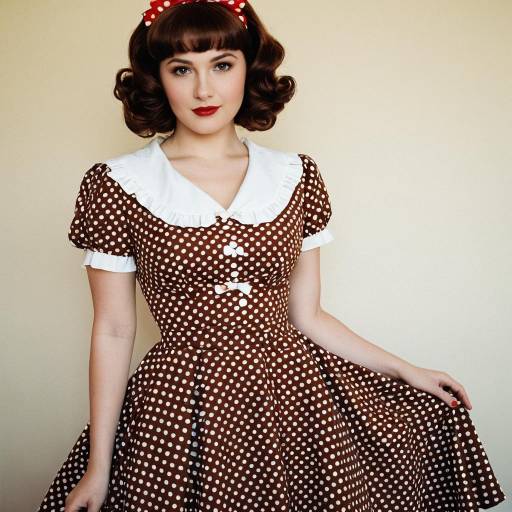 1950s Style Woman in Polka Dot Dress