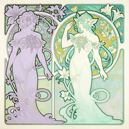 Art Nouveau Spring Bloom Garden