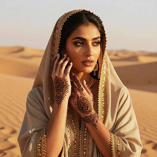 Radiant Arab Beauty in Desert Oasis