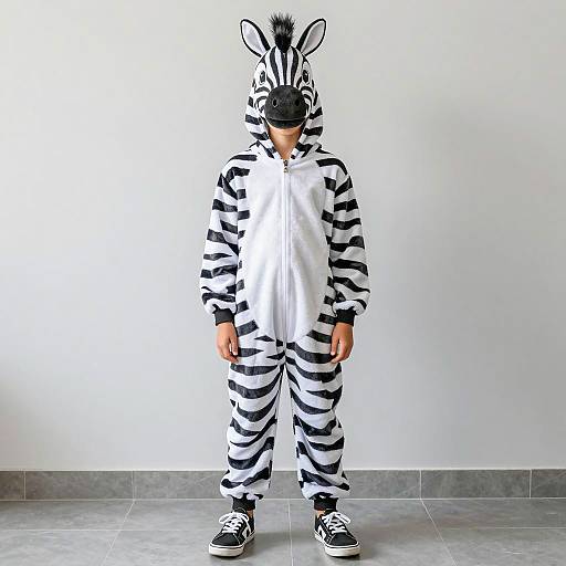 Child in Zebra Onesie Costume