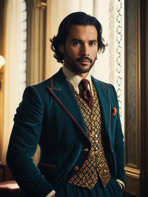 Man in Elegant Themed Suit