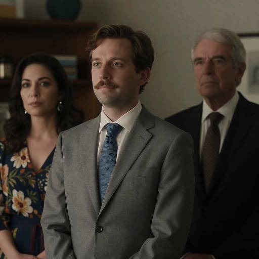 Dimly Lit Portrait of Three Individuals