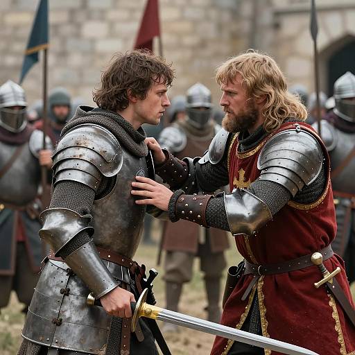 Medieval Knights in Confrontation