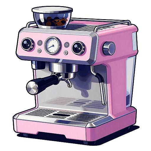 Outrun Pop-Art Espresso Machine with Security Camera