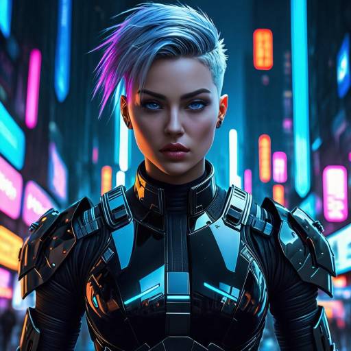 Ultra-Detailed Cyberpunk Armored Warrior