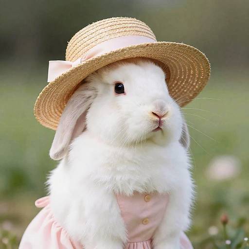 Realistic Rabbit in Pastel Sundress