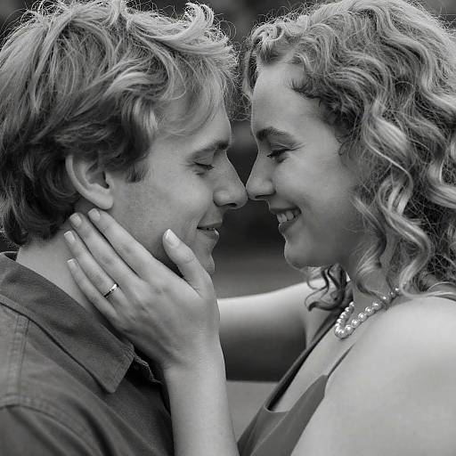 Intimate Black-and-White Couple Portrait