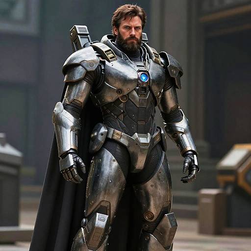 Man in High-Tech Sci-Fi Mecha Armor