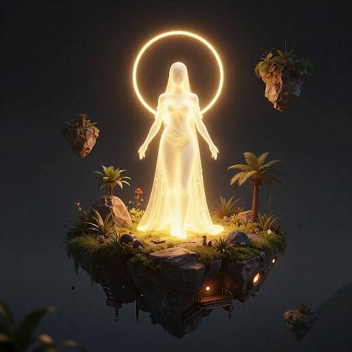 Luminous Guardian on Floating Island