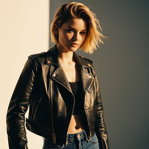 Fashion Model with Mid Fade Hairstyle