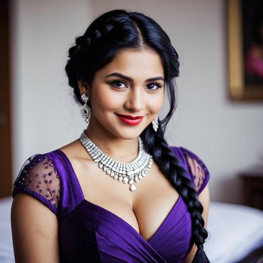 Elegant Indian Engagement Hairstyle Portrait