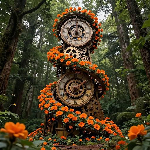 Mystical Clockwork Forest Harmony