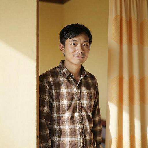 Casual East Asian Man in Doorway