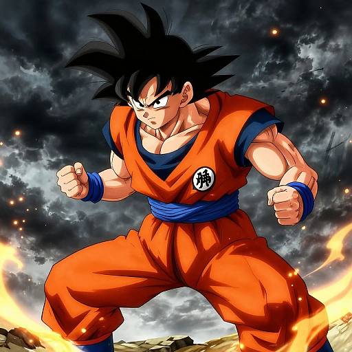 Determined Goku Battle Stance
