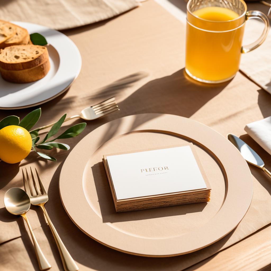 Elegant Rustic Brunch Tablescape Flat Lay