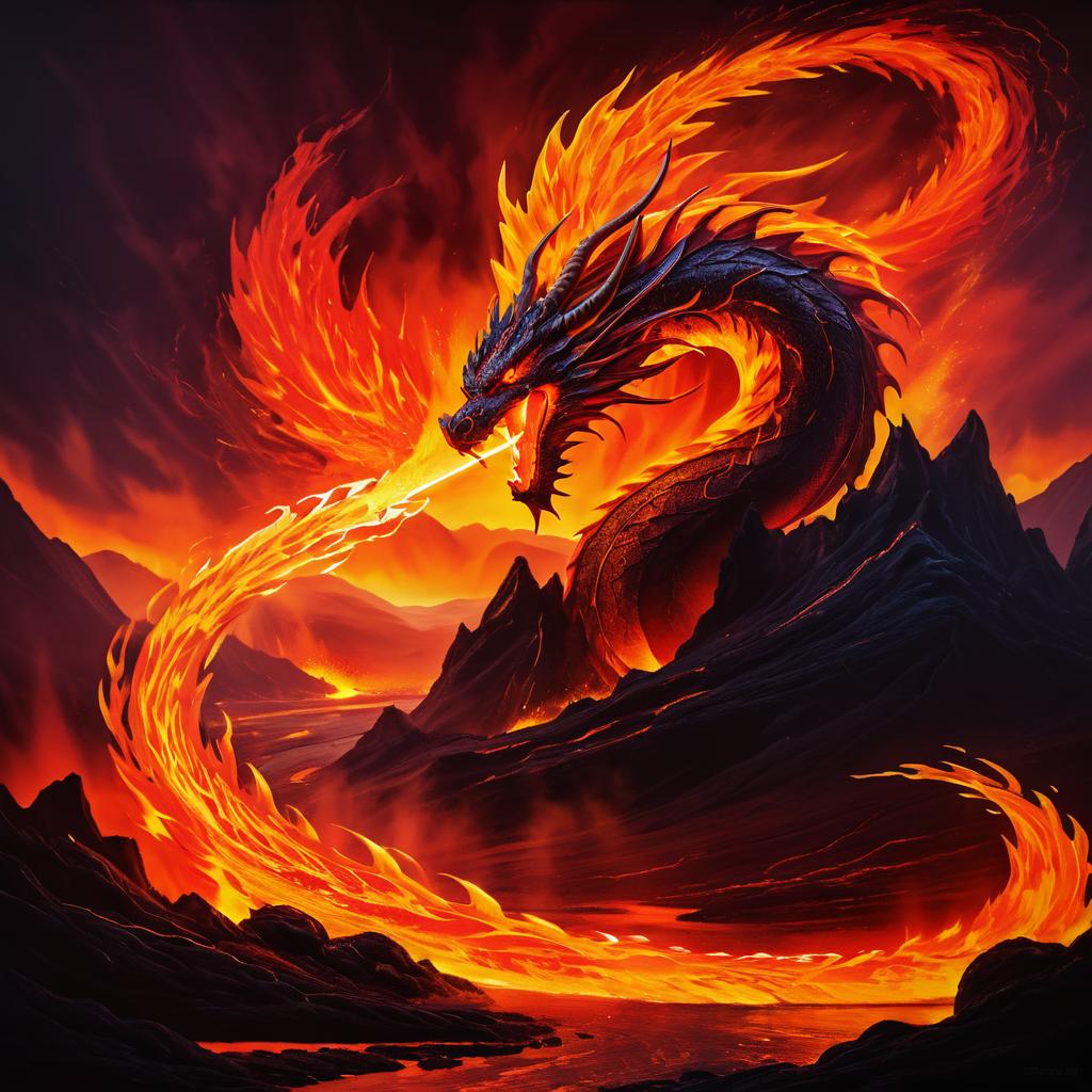 Fiery Dragon in Volcanic Paradise