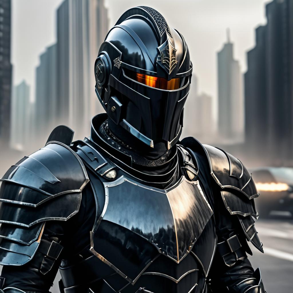 Dystopian Knight Portrait: Armor & City