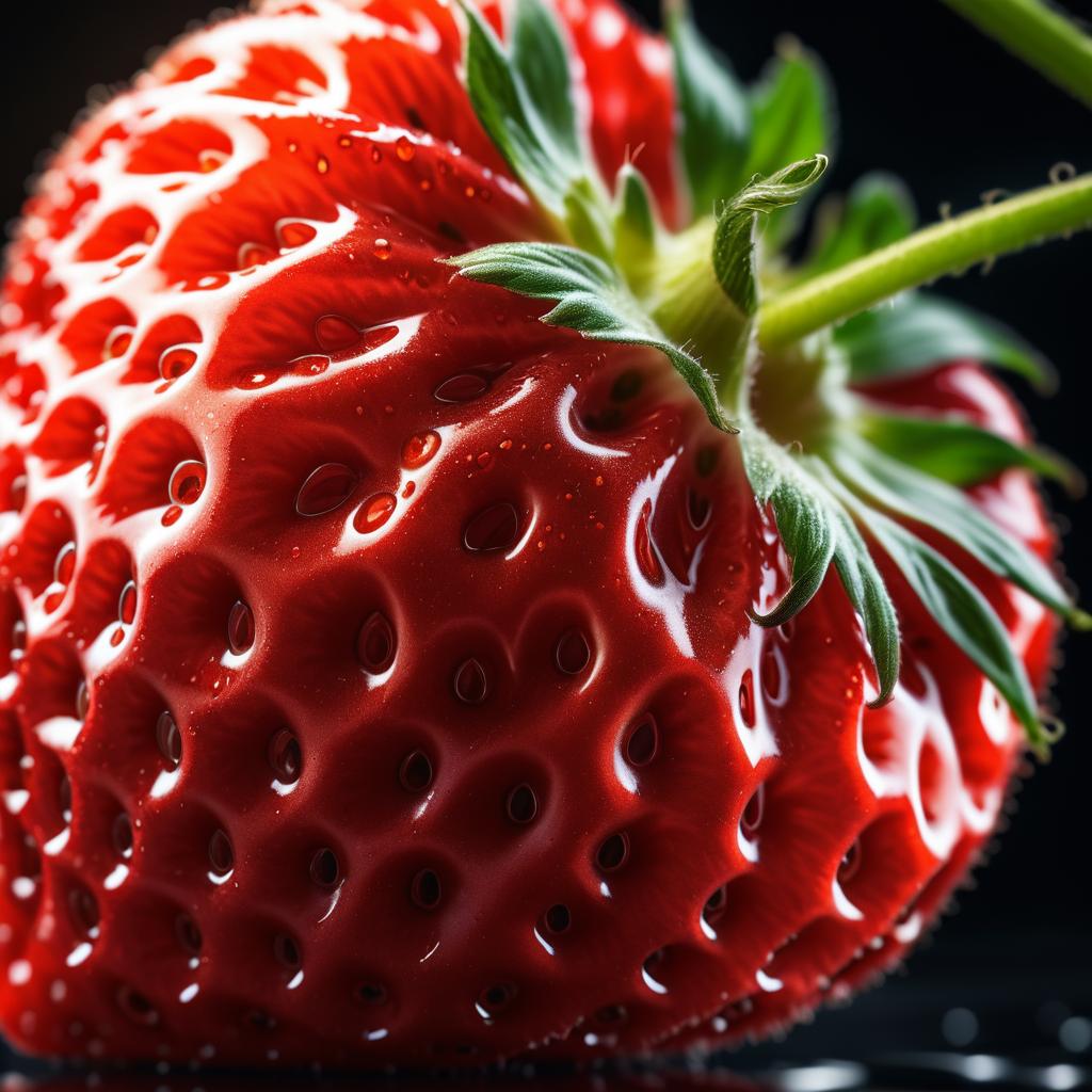 Cinematic Close-Up of a Perfect Strawberry