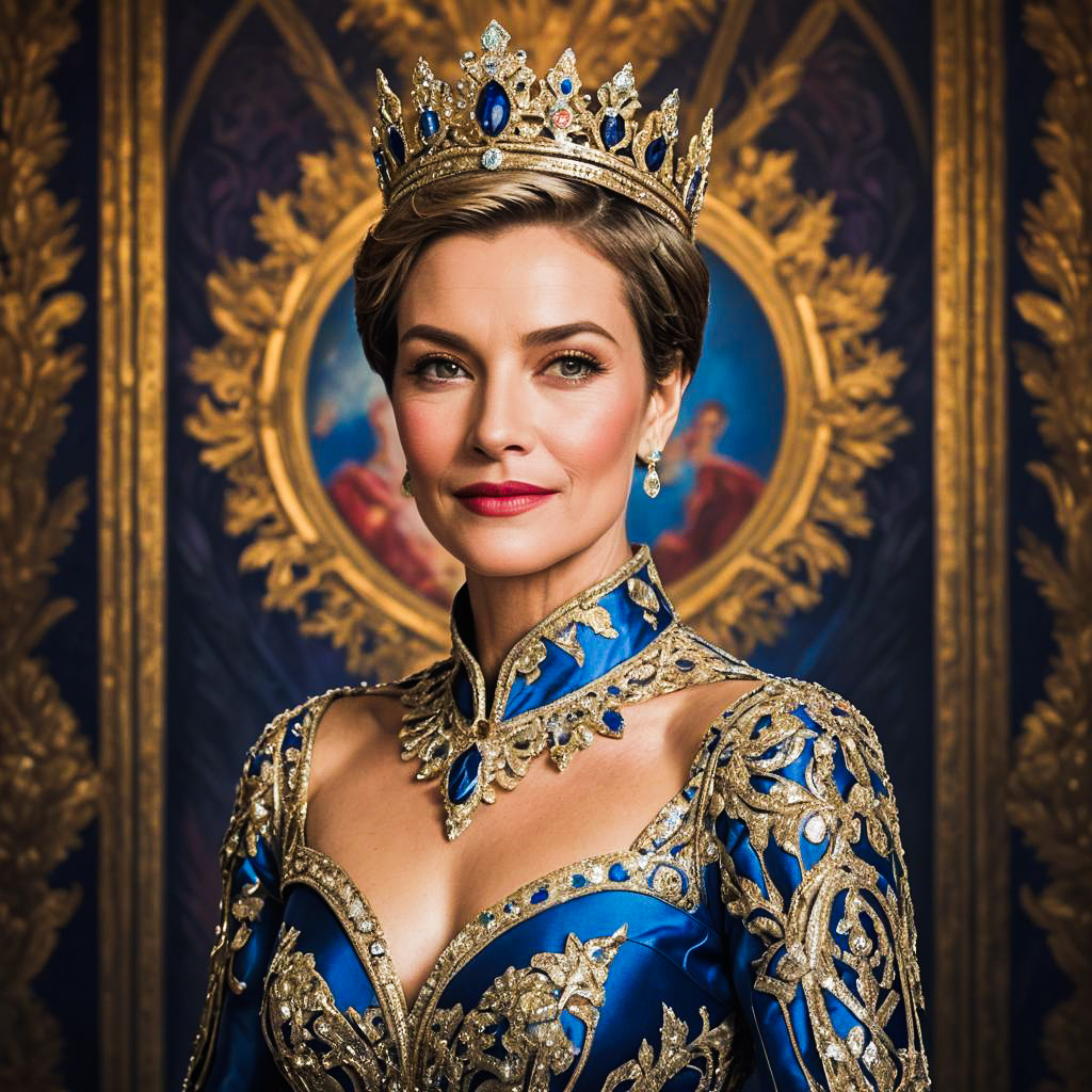 Regal Queen Portrait in Luminous Studio