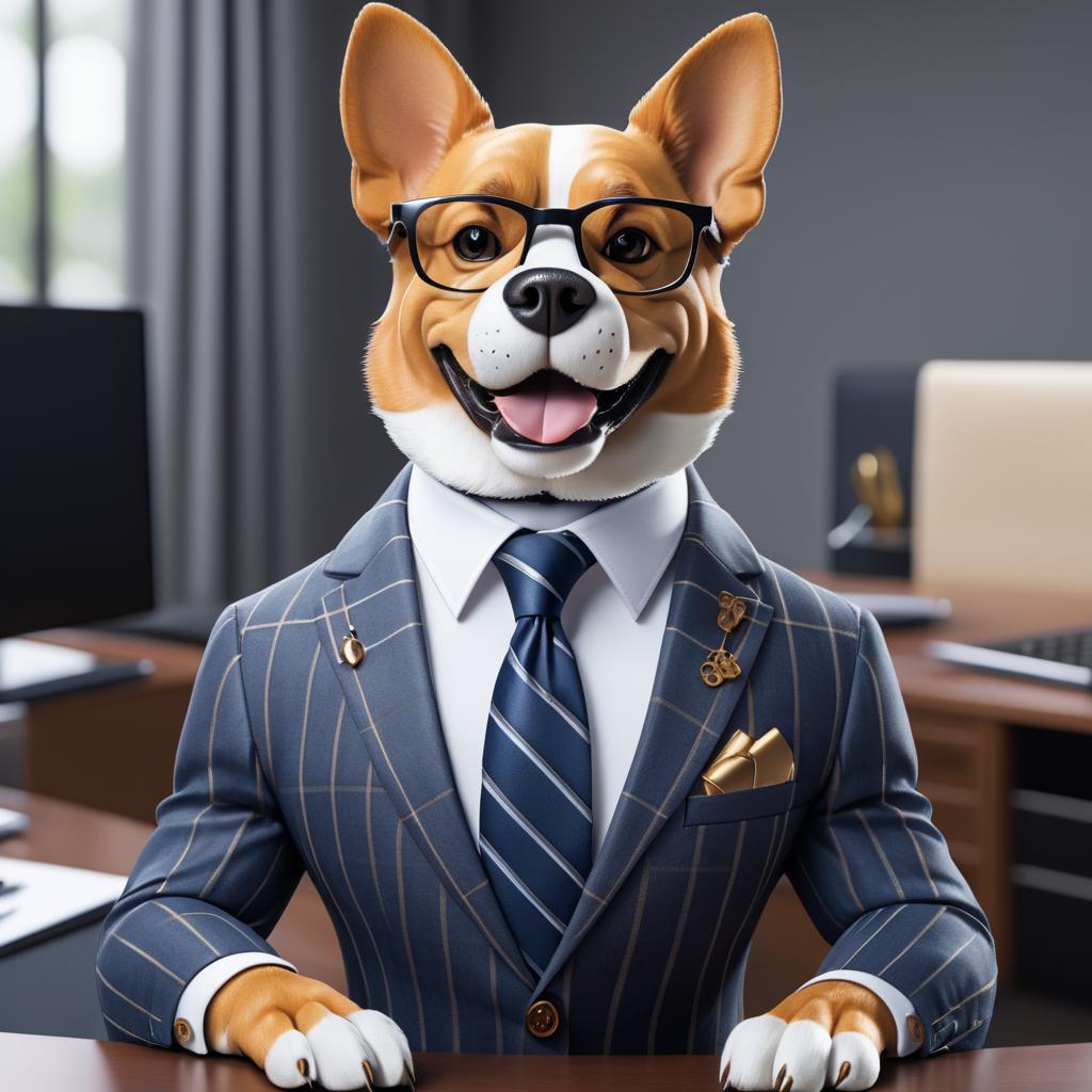 Professional Anthropomorphic Dog in Suit