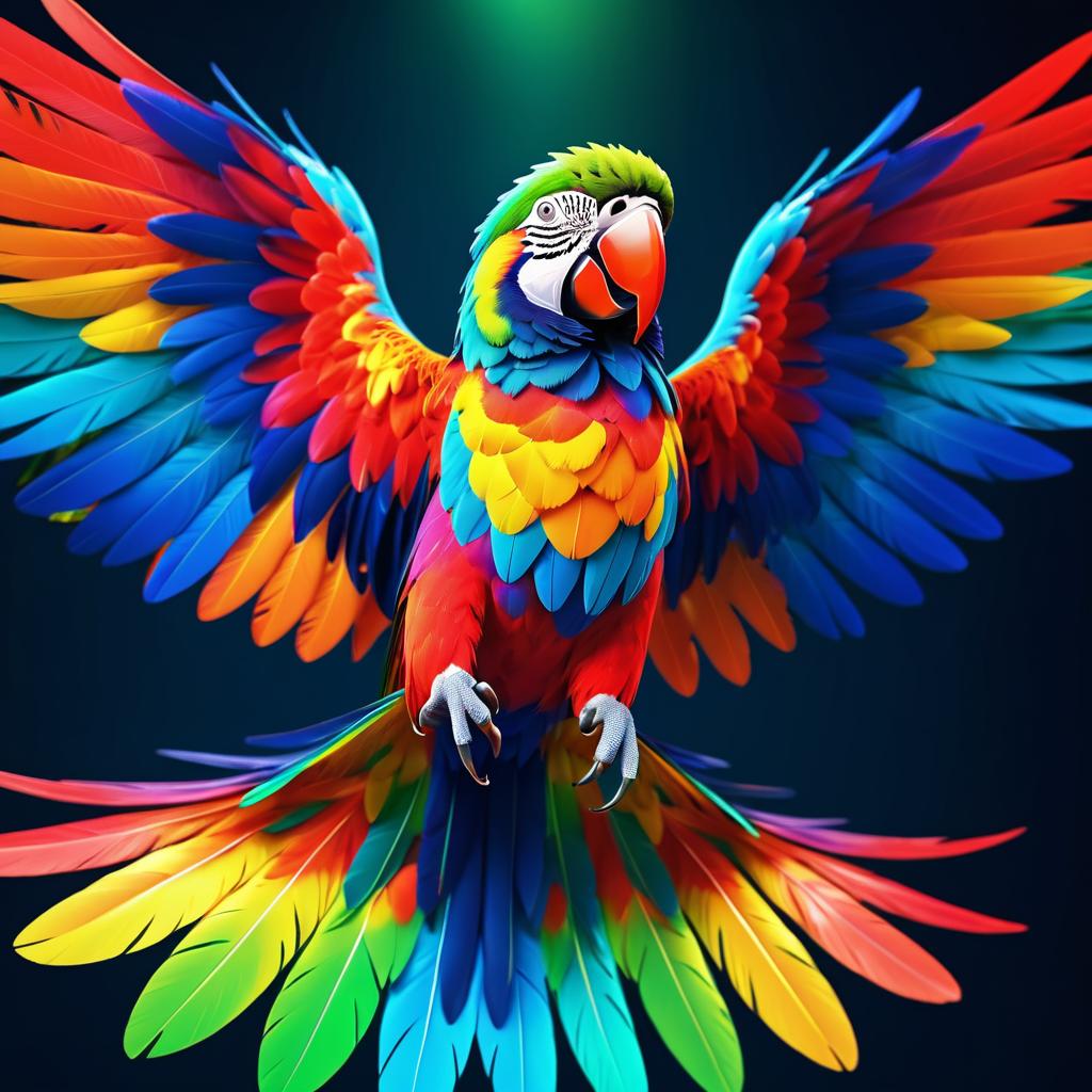 Playful Vibrant Parrot in Full Color