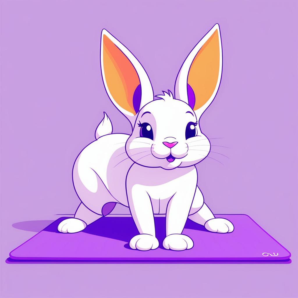 Curious Rabbit in Yoga Pose Artwork