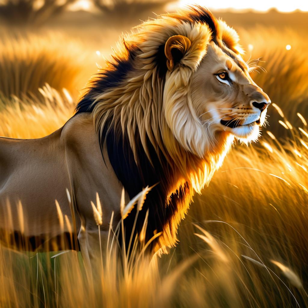 Majestic Lion and Gazelle in Nature