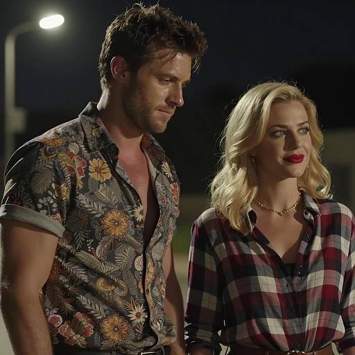 Romantic Night Scene with Two Figures