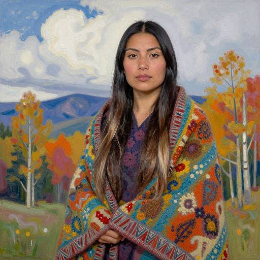 Rorschach Native American Woman Portrait