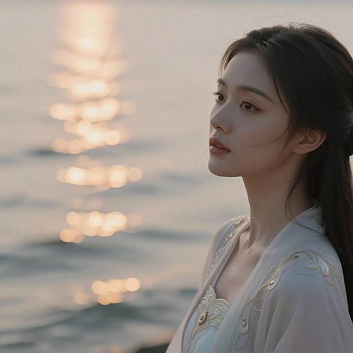 Ethereal Sunset Portrait of a Woman