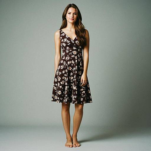 Floral Fit and Flare Dress Model
