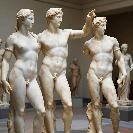 Greek Muscular Statues in Museum
