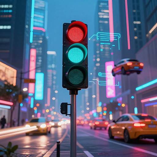 Futuristic Holographic Traffic Signals